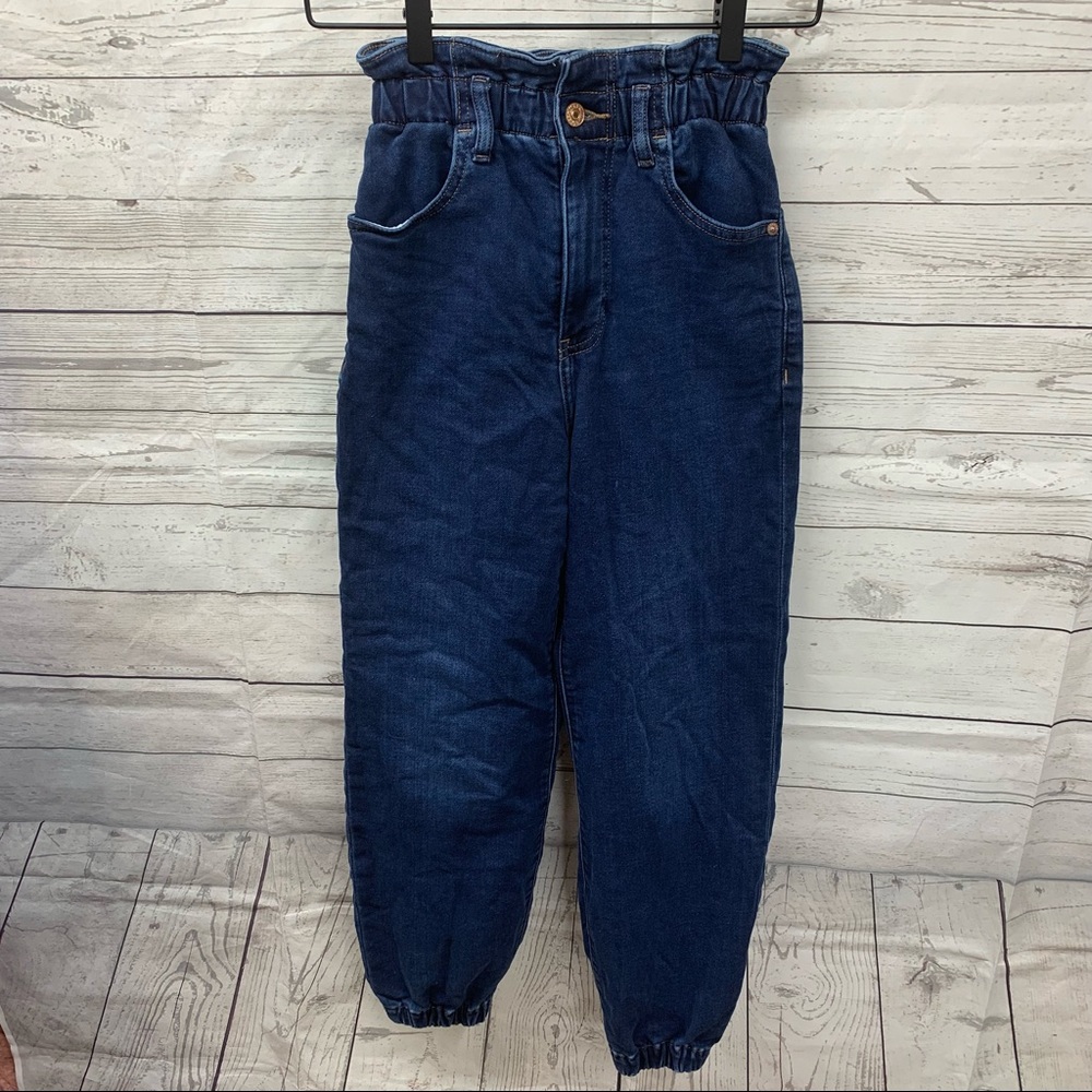 Express 00R Super High Rise Jogger Paper Bag Waist EUC